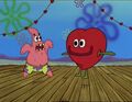 Patrick before he rips the mascot costume.